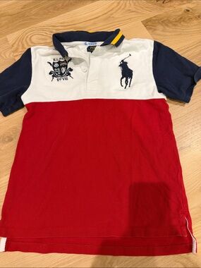 Polo by Ralph Lauren Red, White & Navy Block Polo Shirt